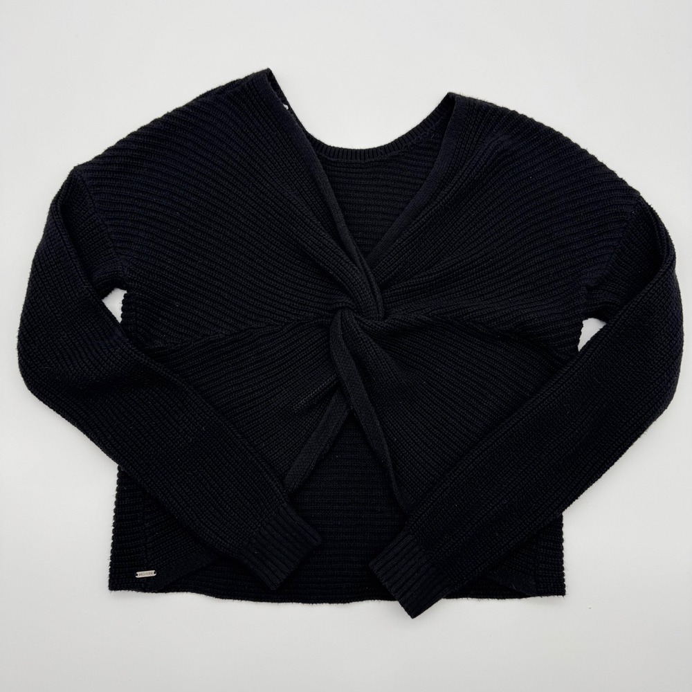 Hollister Black Shaker‎ Knit Sweater With Twist Back Womens Small - Picture 3 of 5